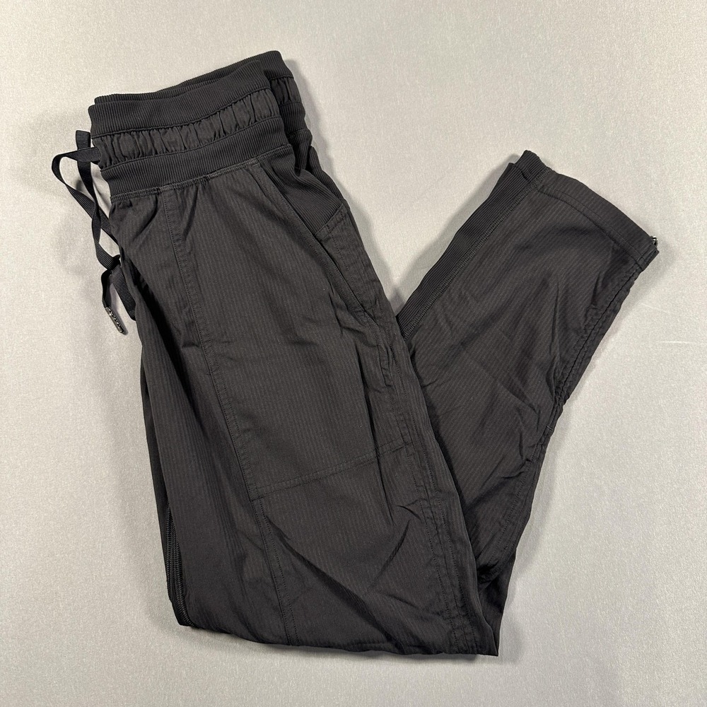 Lululemon Track Pants Womens 2 Black High Rise Lightweight Zip Hem Athletic Gym - Picture 1 of 9